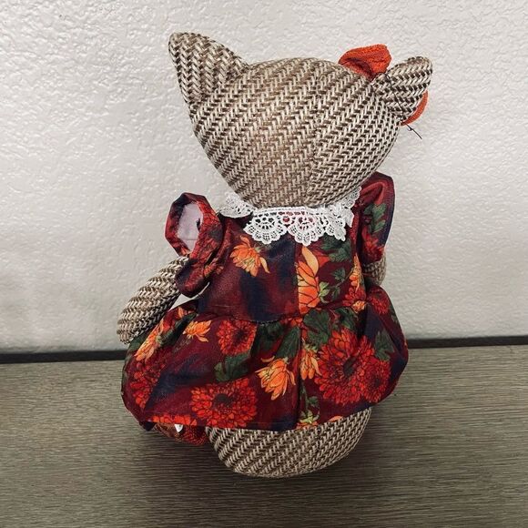 NWT Fall Autumn Plush Fox Knit Crochet Pumpkin Decor - Picture 3 of 3